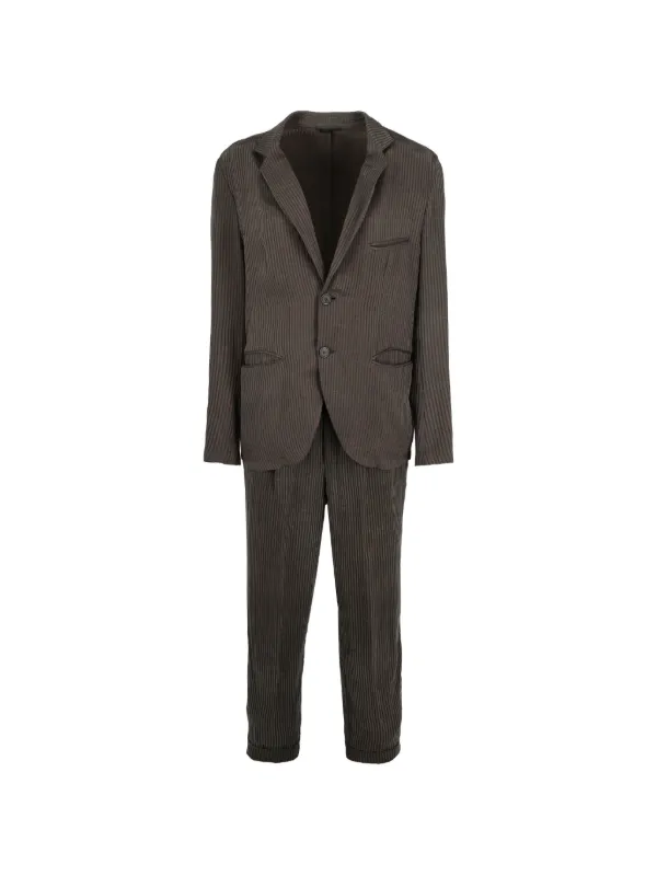 Giorgio Armani Pre-Owned Corduroy two-piece Suit | Grey | FARFETCH