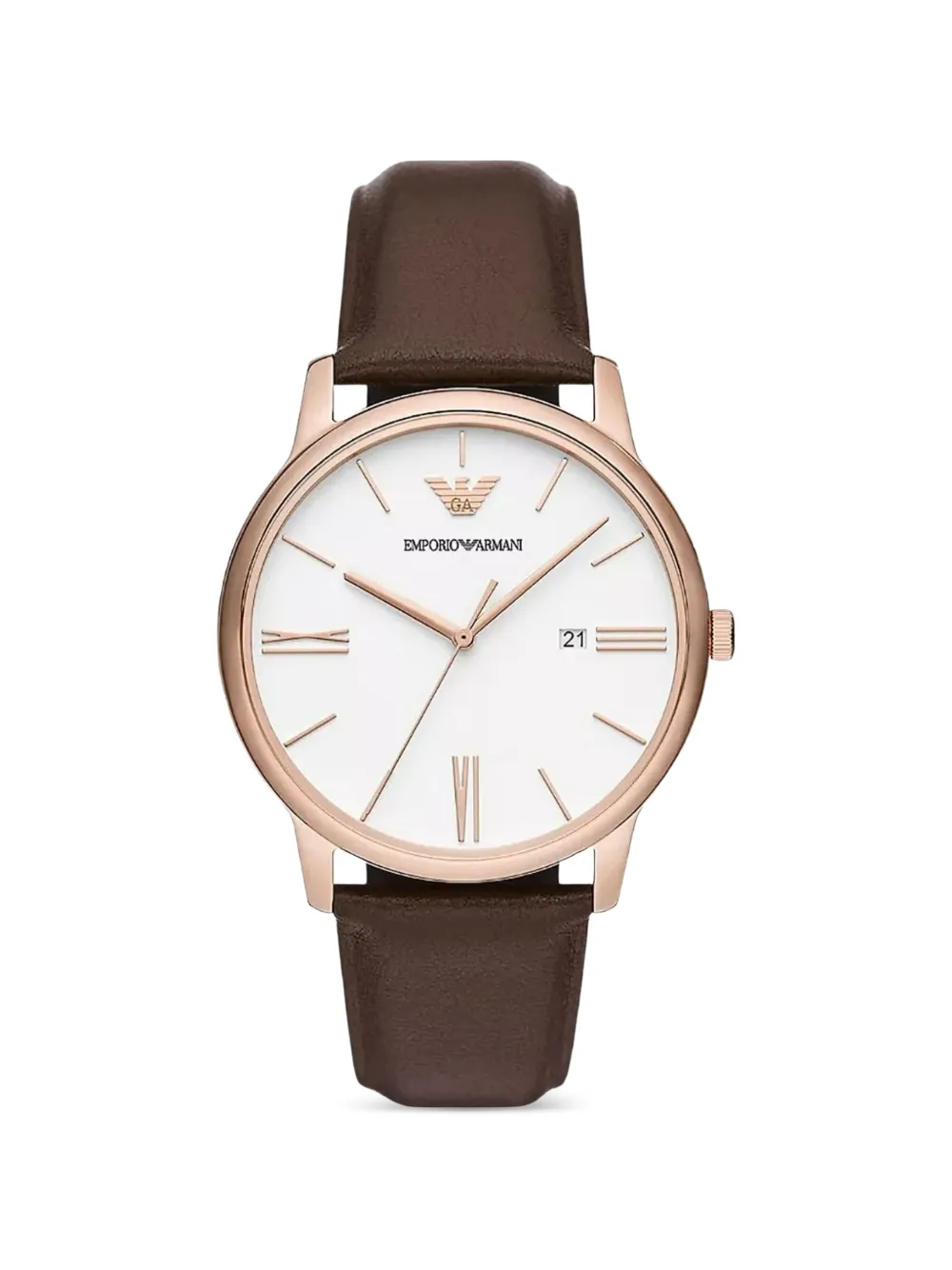 Emporio Armani three-hand date 42mm watch - Bianco