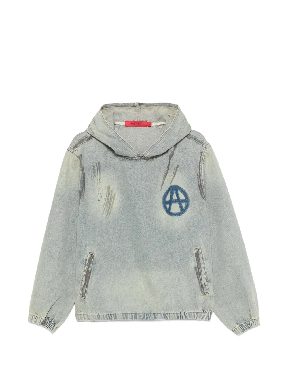 ACUPUNCTURE 1993 distressed-effect logo-patch hoodie - Toni neutri
