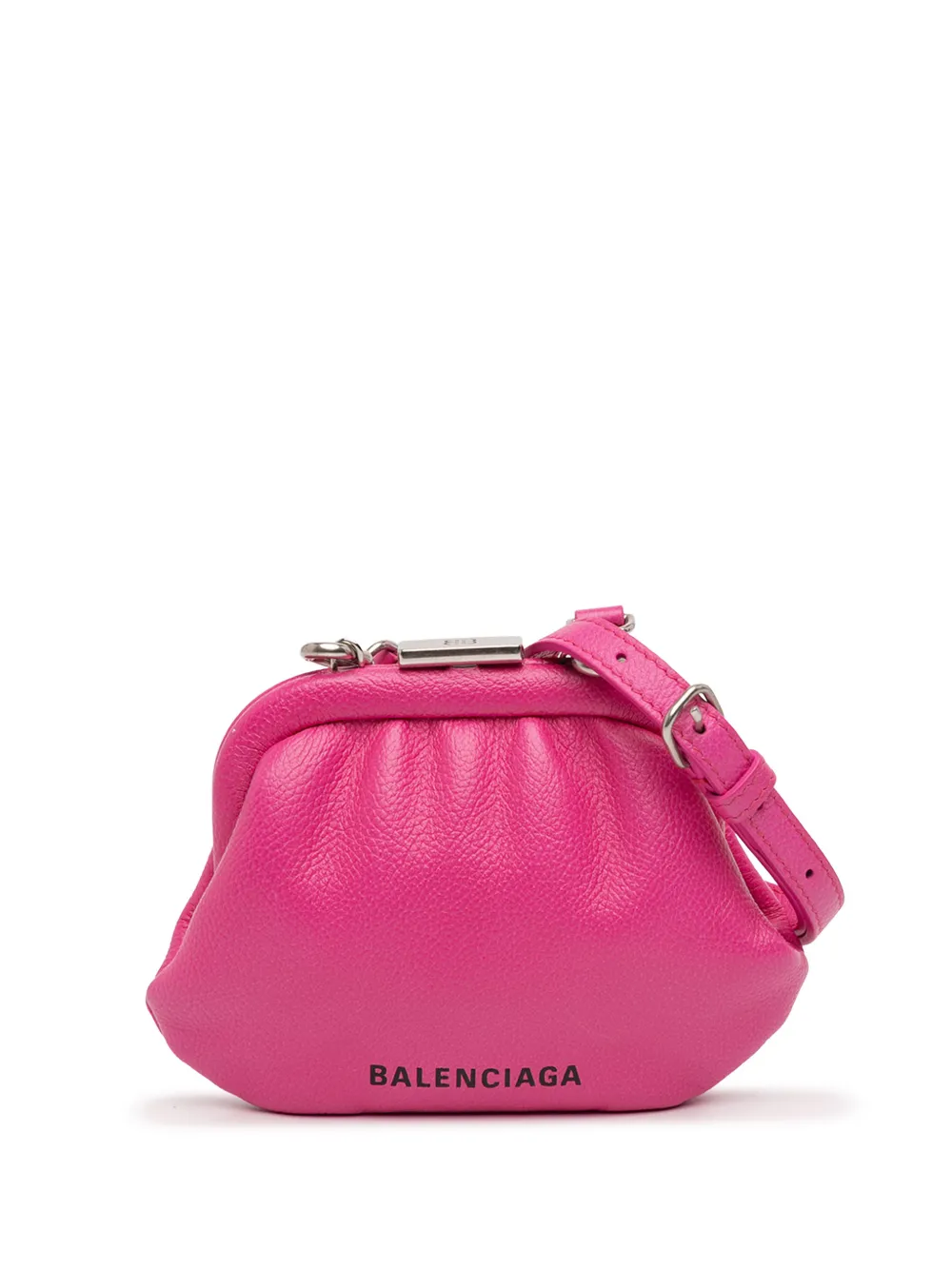Balenciaga Pre-Owned 2020 Mini Grained Calfskin Cloud Coin Purse On Strap crossbody bag - Rosa