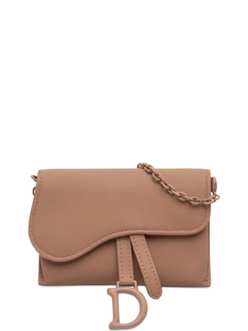 Christian Dior Pre-Owned 2020 Nano Ultra Matte Calfskin Saddle Chain Pouch crossbody bag - Braun
