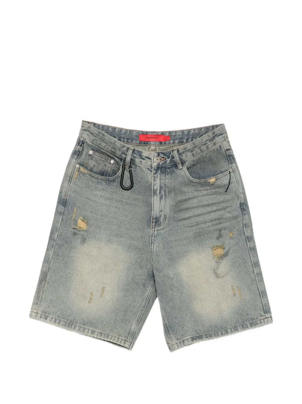 ACUPUNCTURE 1993 distressed denim shorts - Blu