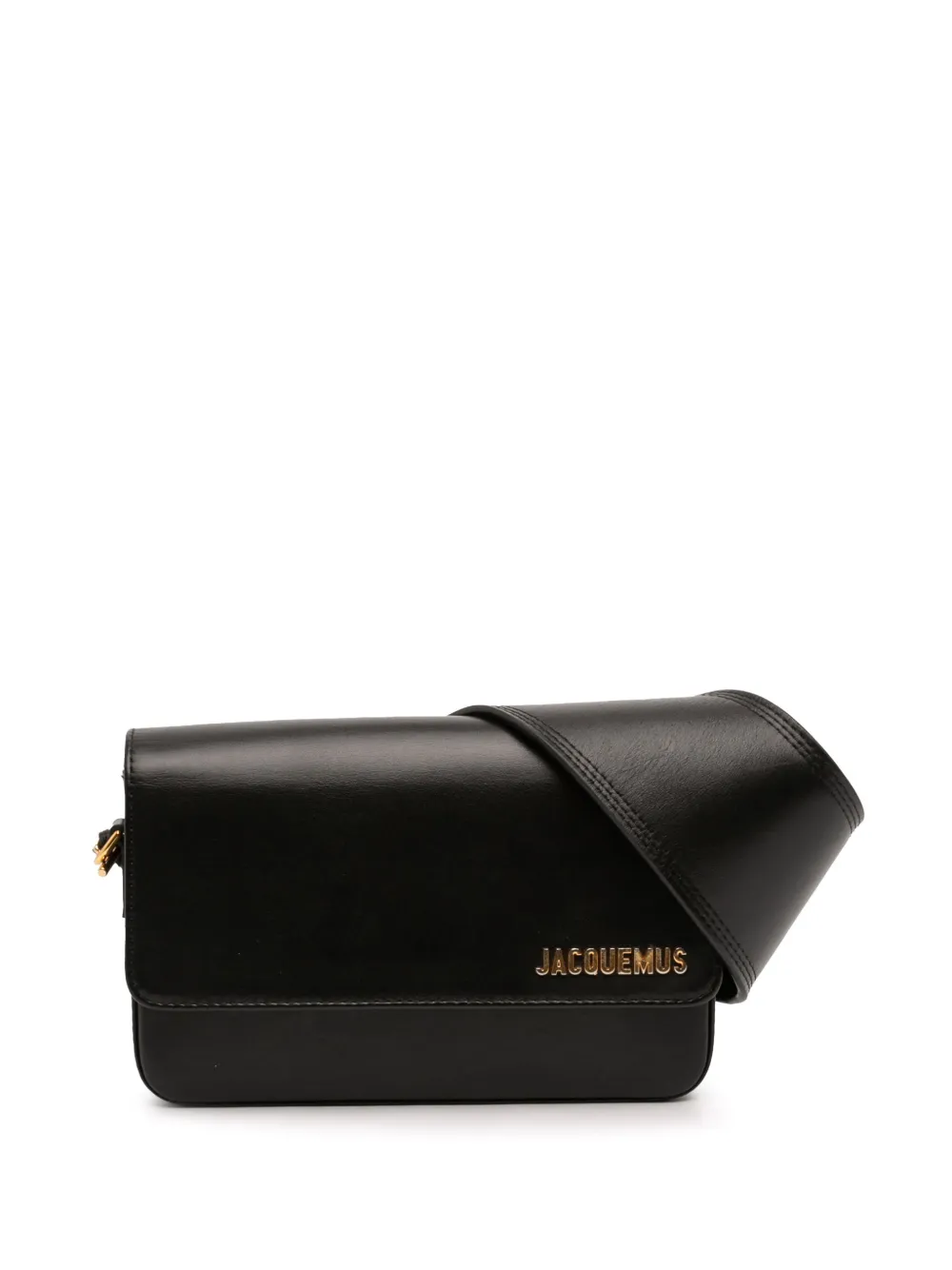 Pre-owned Jacquemus 2021-2026 Calfskin Le Carinu Shoulder Bag In Black