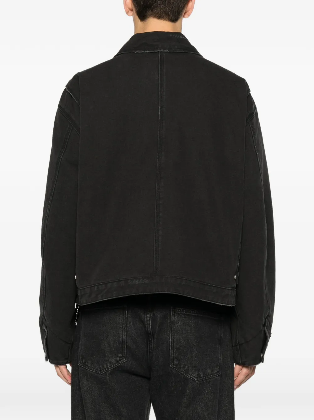 Represent Worker denim jack met gerafeld effect Zwart