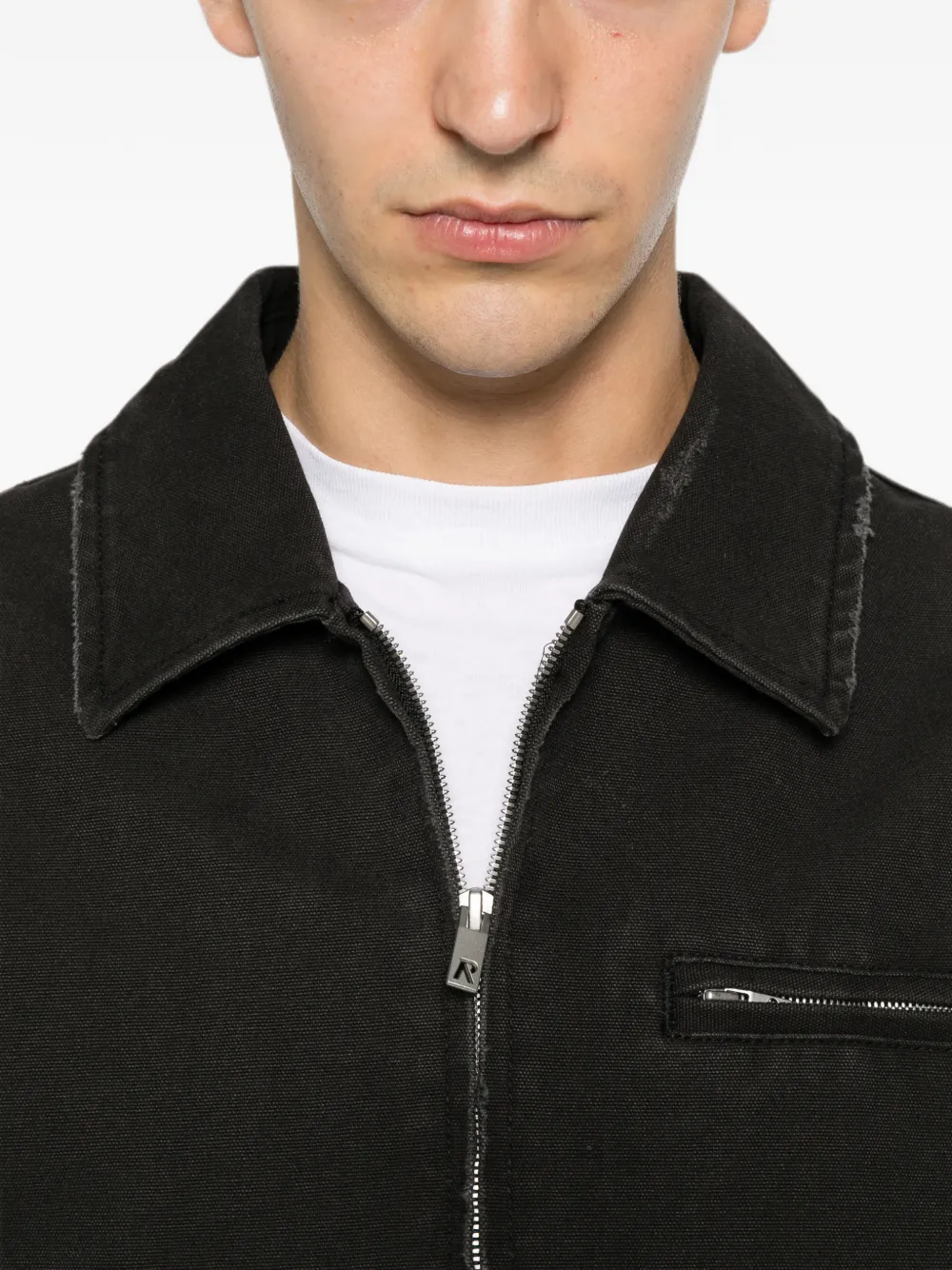 Represent Worker denim jack met gerafeld effect Zwart