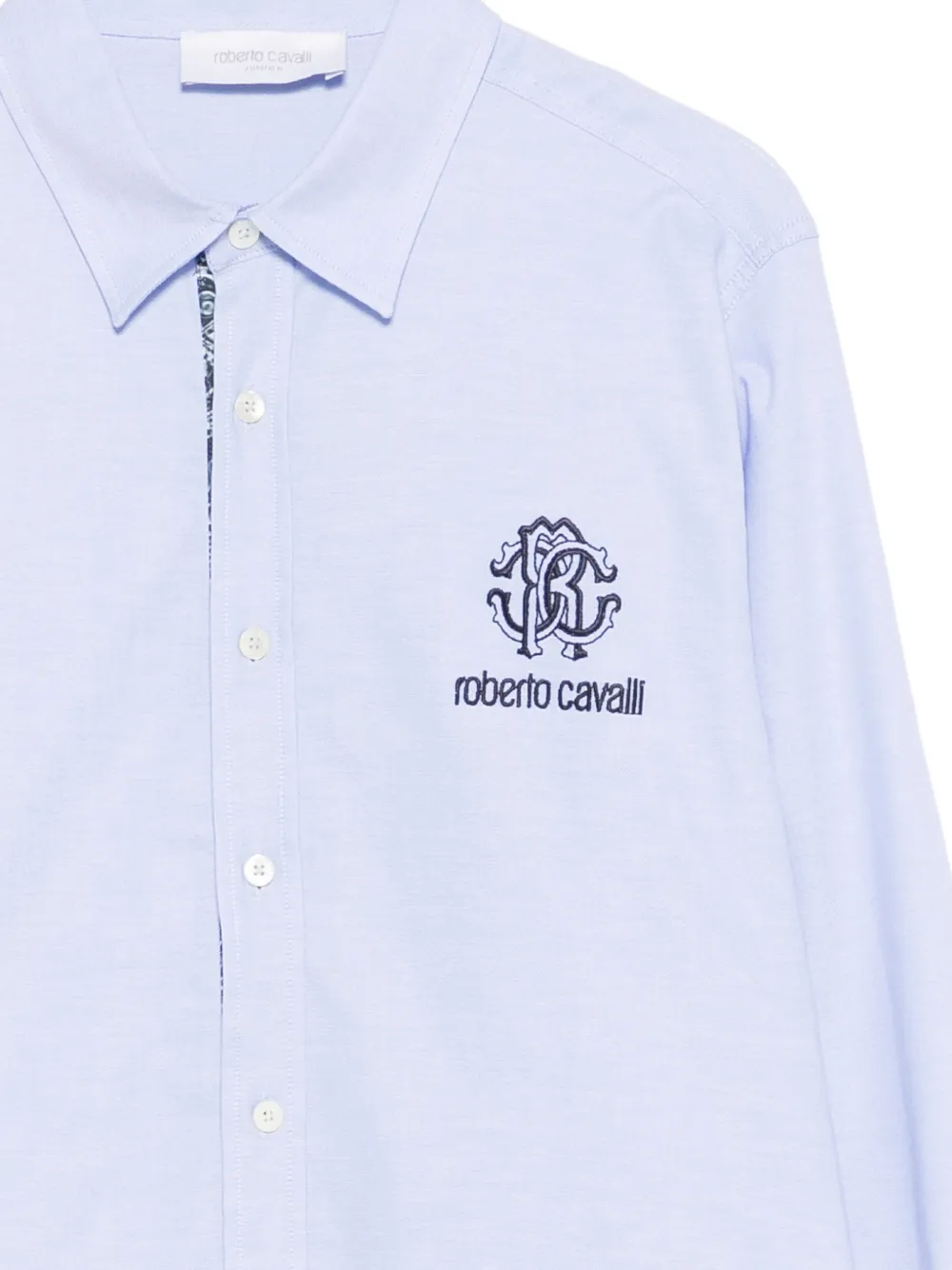 Roberto Cavalli Junior Shirt met geborduurd logo Blauw