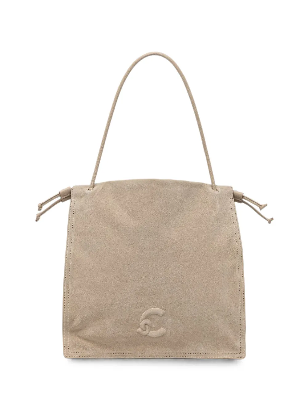 Coccinelle calf suede logo-patch tote bag - Toni neutri