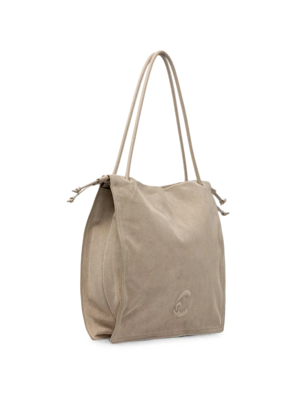 Coccinelle Suède shopper met logopatch Beige