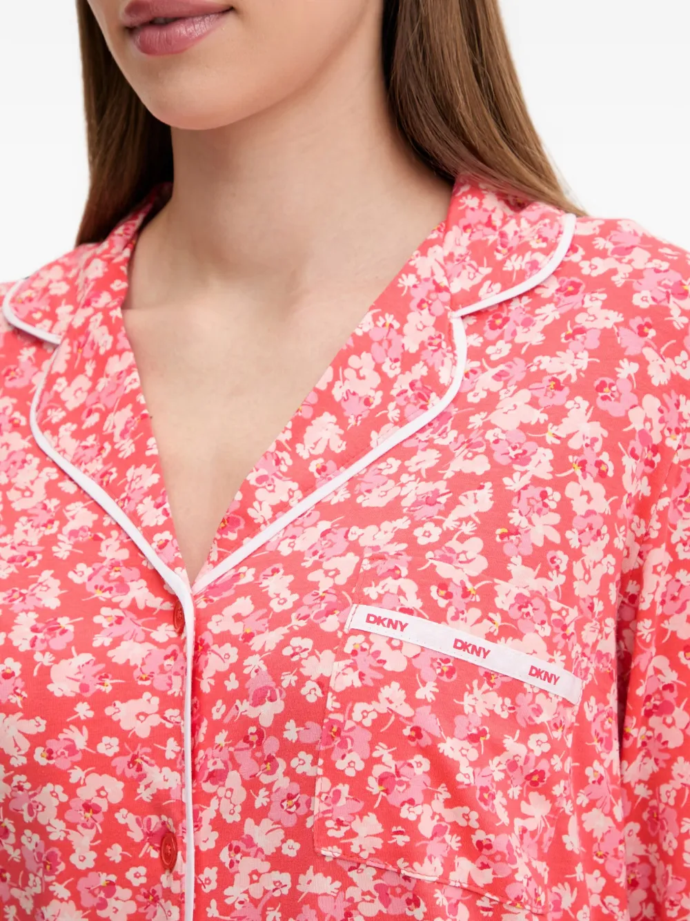 DKNY Pyjama met bloemenprint Oranje