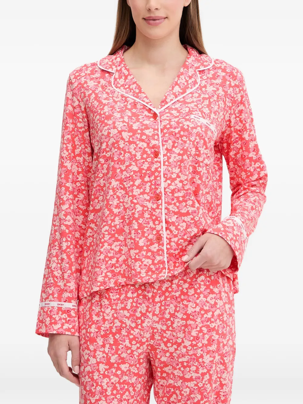 DKNY Pyjama met bloemenprint Oranje