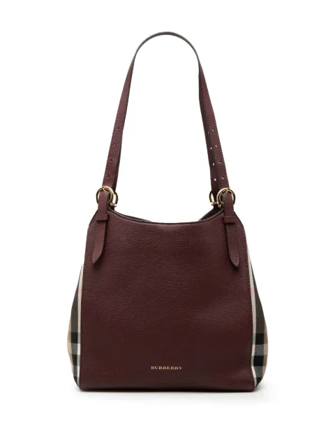 Burberry Pre-Owned 2000-2017 Grained Calfskin and House Check Canvas Canterbury tote bag