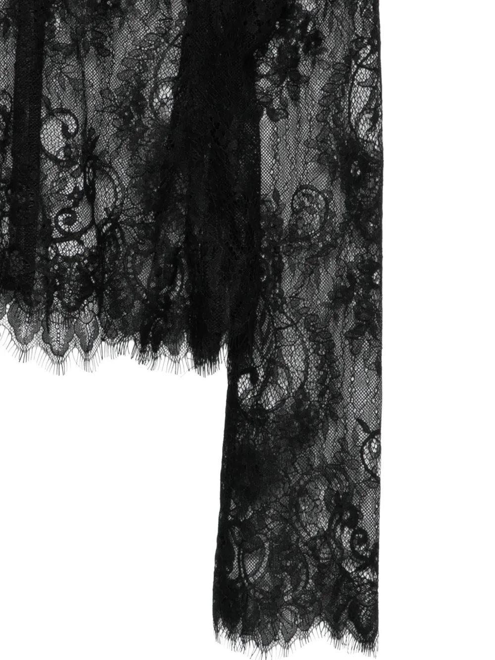 Alchemy x Lia Aram button-up blouse met bloemenkant Zwart