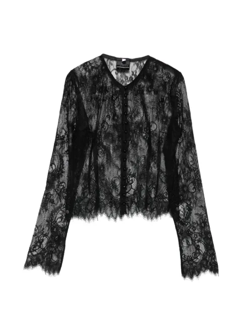 Alchemy x Lia Aram floral-lace button-up blouse