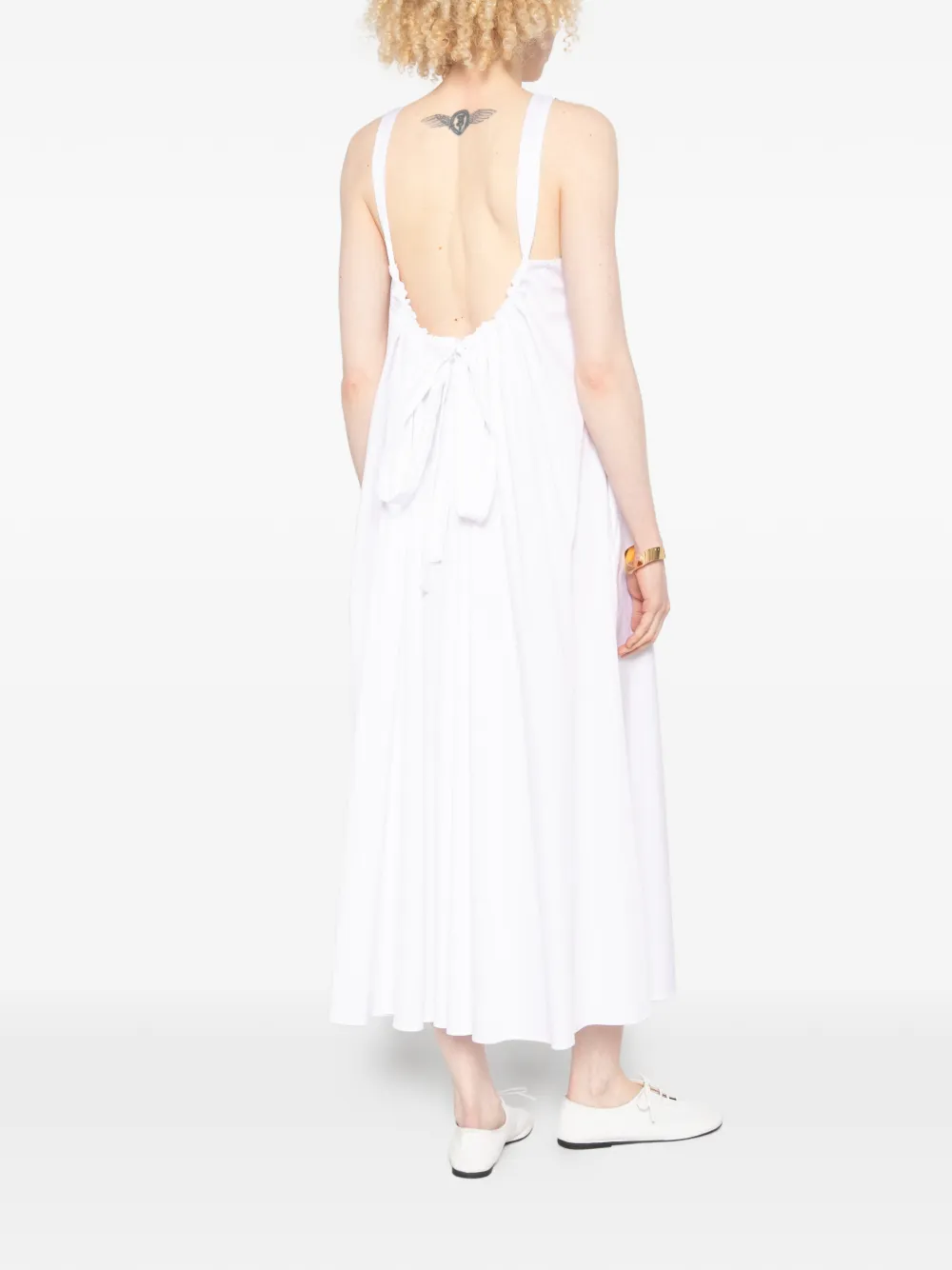 Max Mara Mouwloze midi-jurk Wit