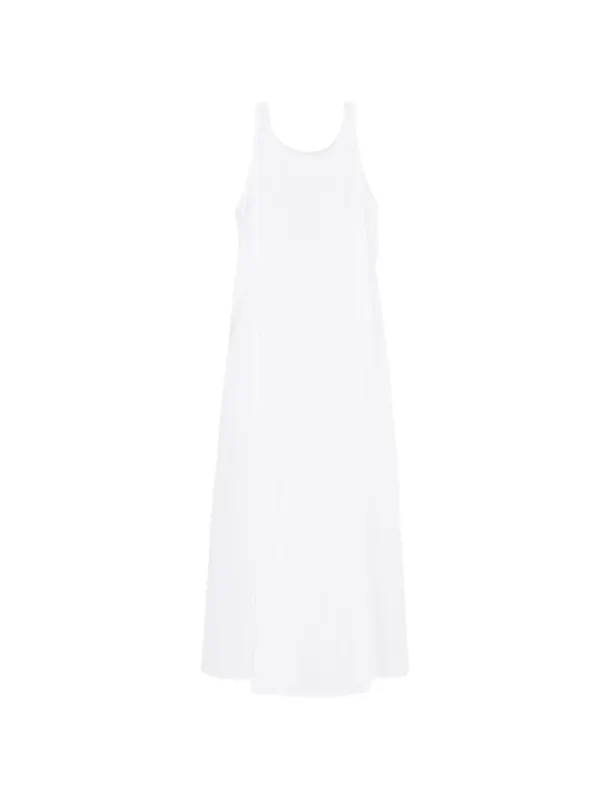 Max Mara Sleeveless A-line Midi Dress in White