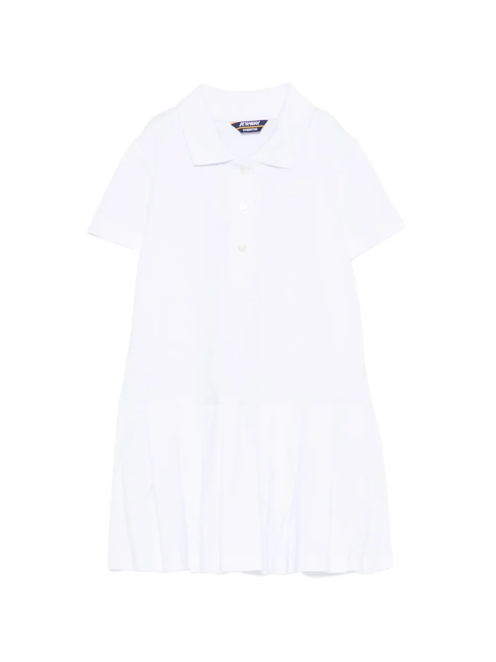 K-Way button-fastening dress - Bianco