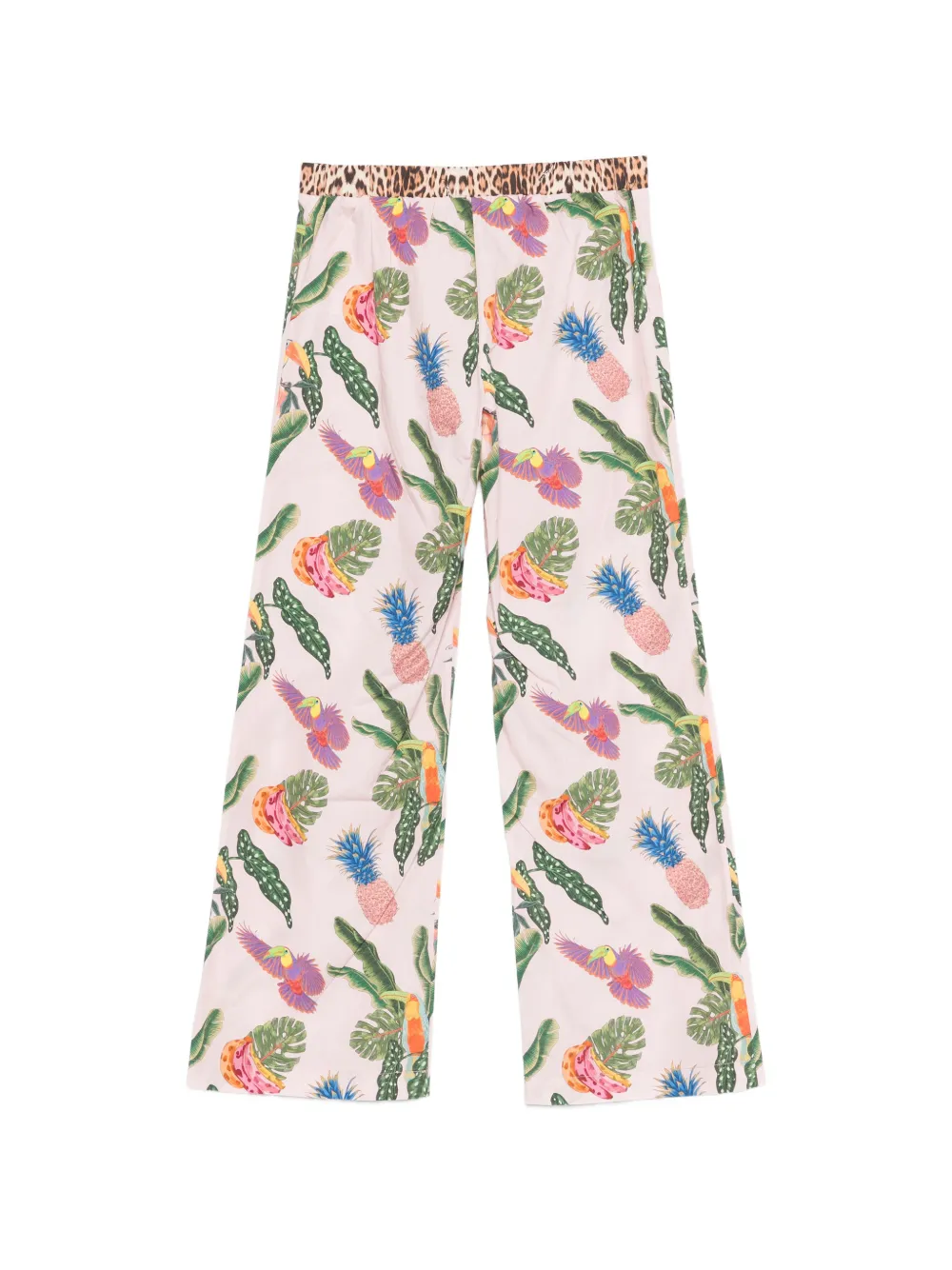 Roberto Cavalli Junior Broek met tropische print Roze