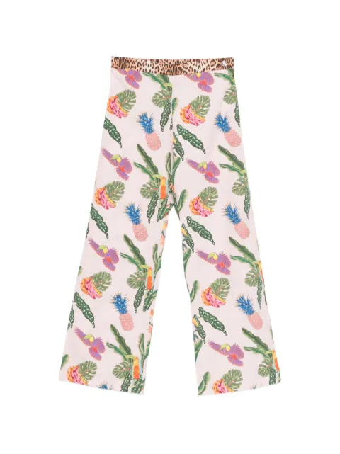 Roberto Cavalli Junior tropical-print trousers
