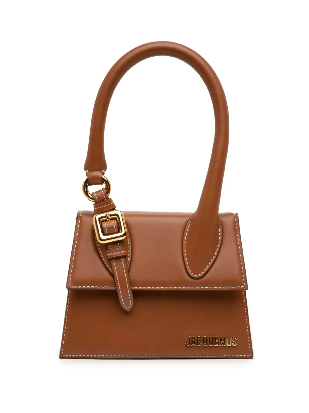 Pre-owned Jacquemus 2010-2025 Leather Le Chiquito Moyen Boucle Satchel In Brown