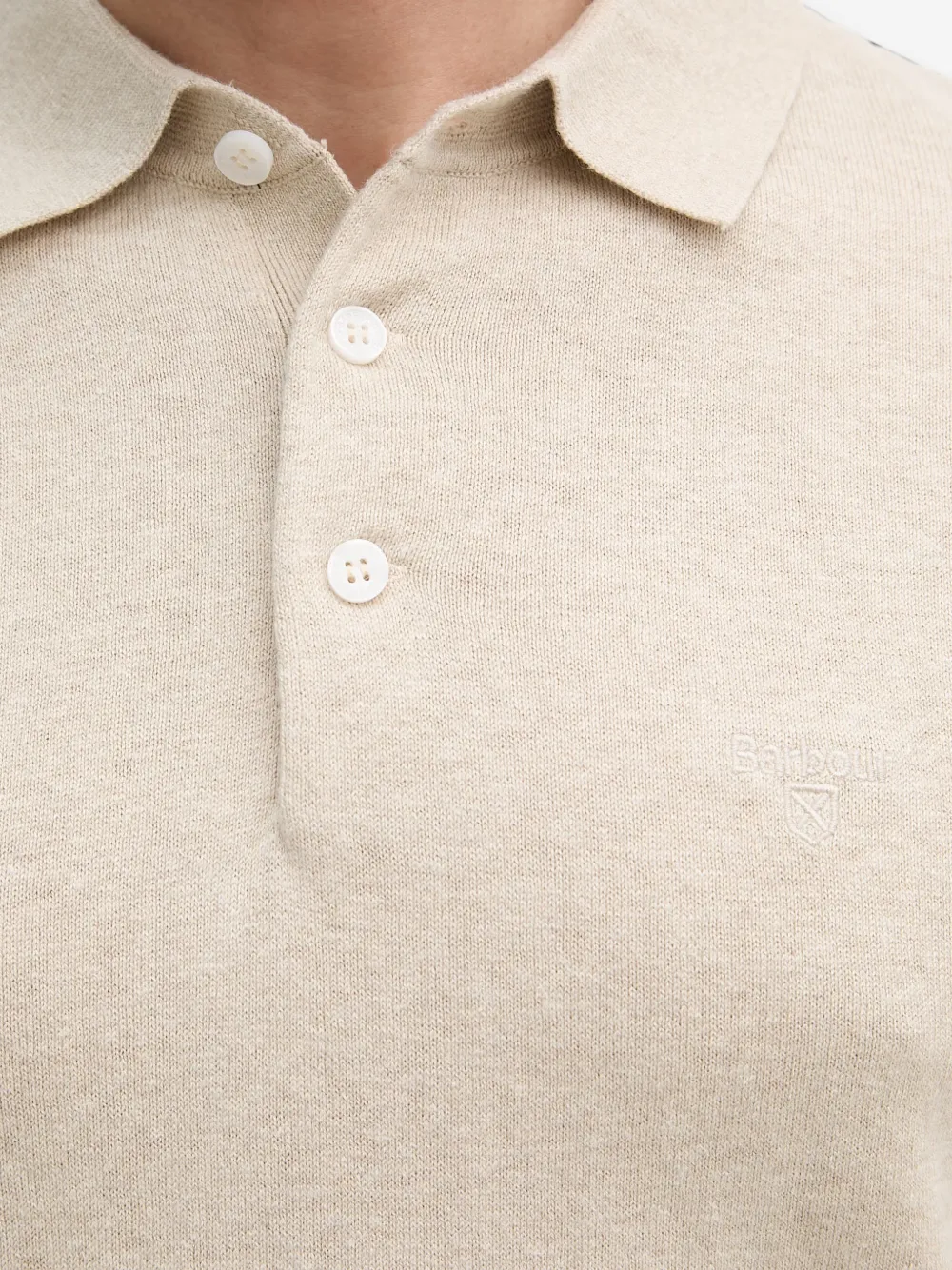 Barbour Muston poloshirt met geborduurd logo Beige