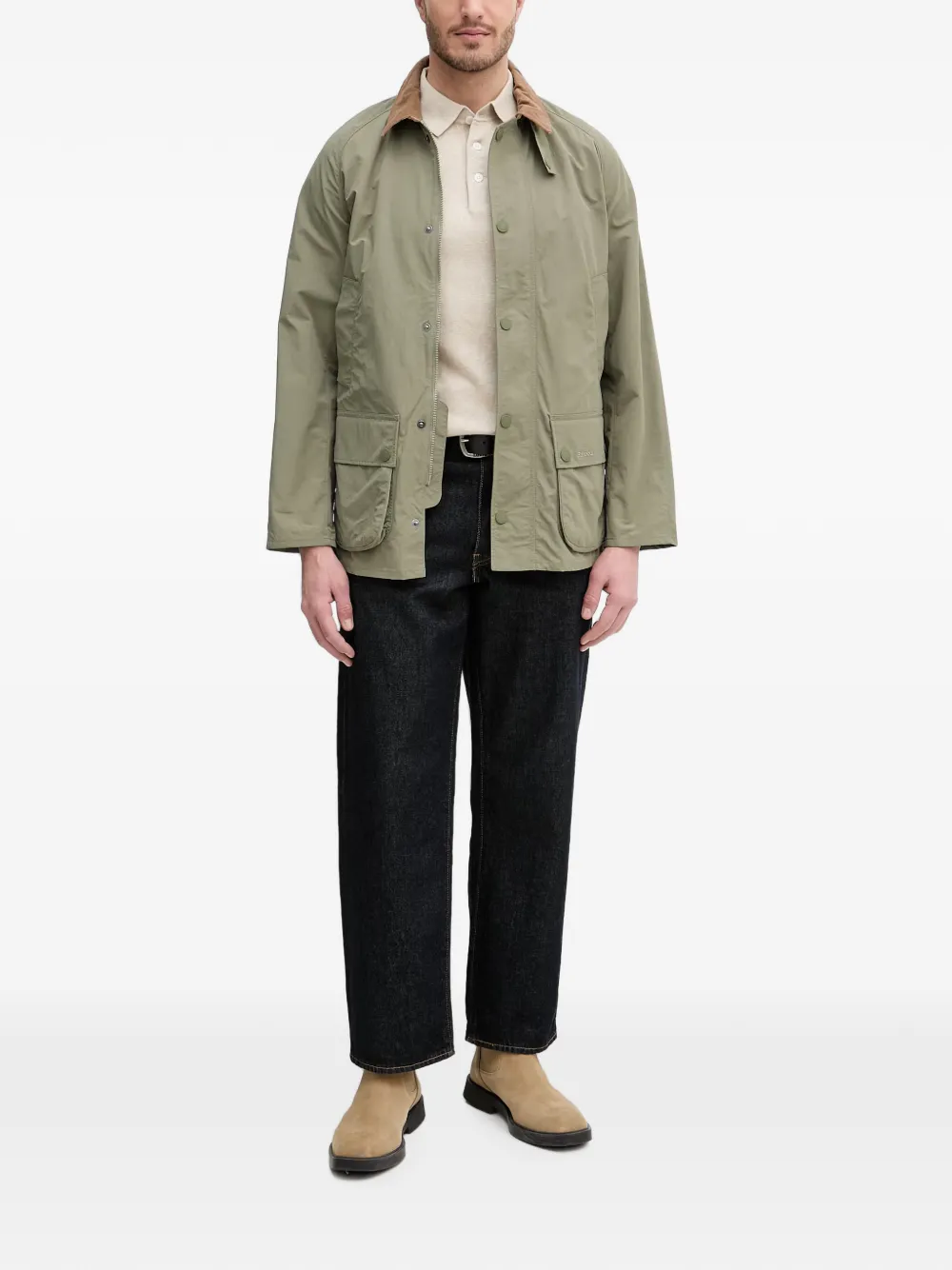 Barbour Muston poloshirt met geborduurd logo Beige