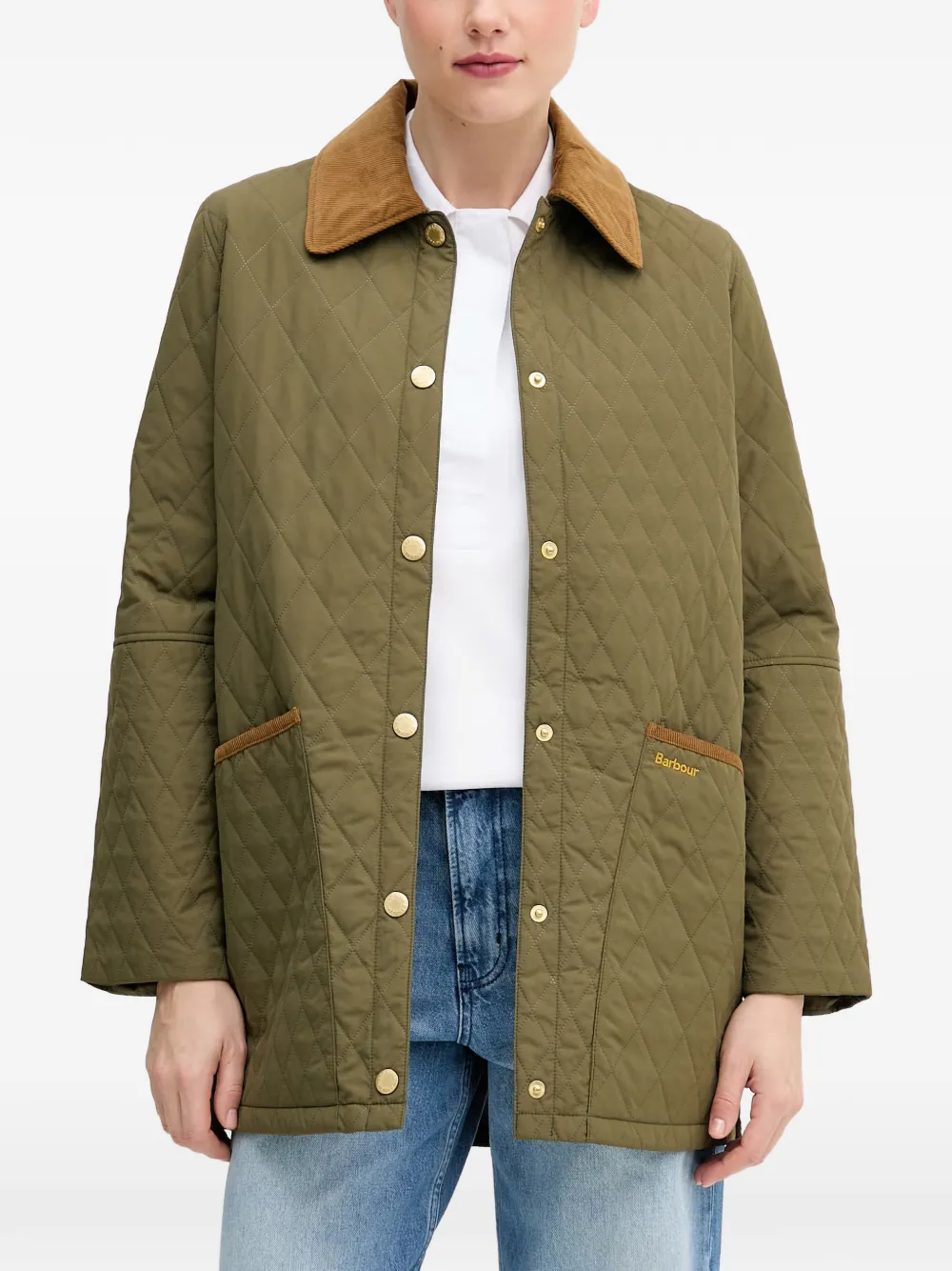 Barbour Goldmire quilted corduroy-collar jacket - Verde