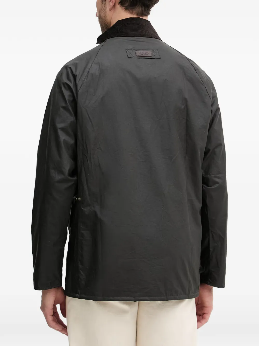 Barbour Stratford jack van gewaxt katoen met ribfluwelen kraag Groen
