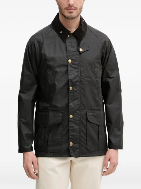 Barbour Stratford corduroy-collar waxed-cotton jacket