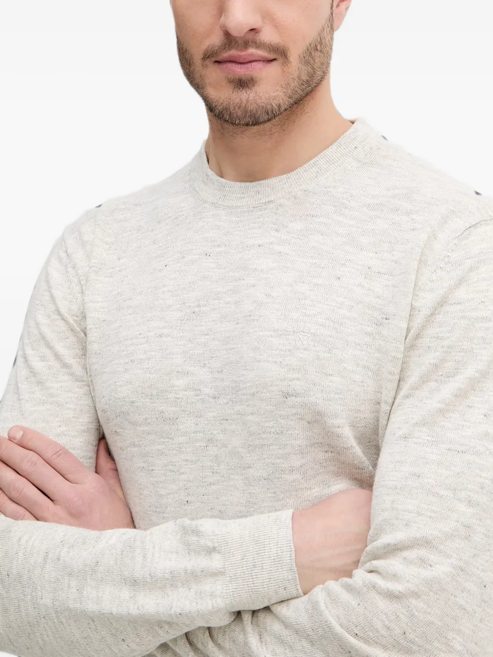 Barbour Trui met ronde hals en gemêleerd effect Beige