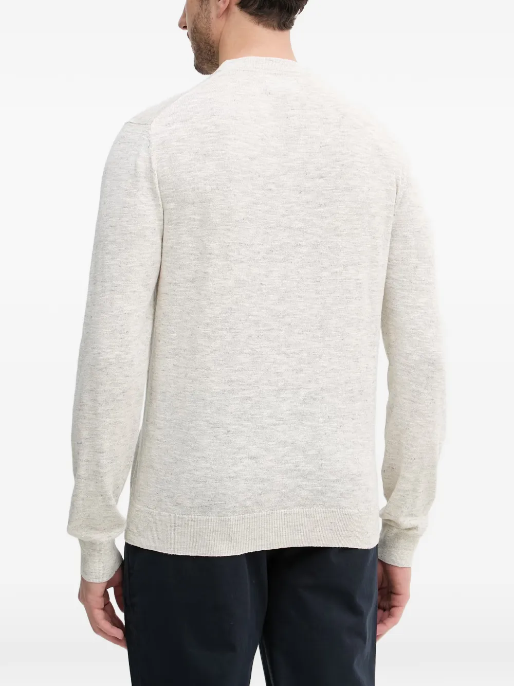 Barbour Trui met ronde hals en gemêleerd effect Beige