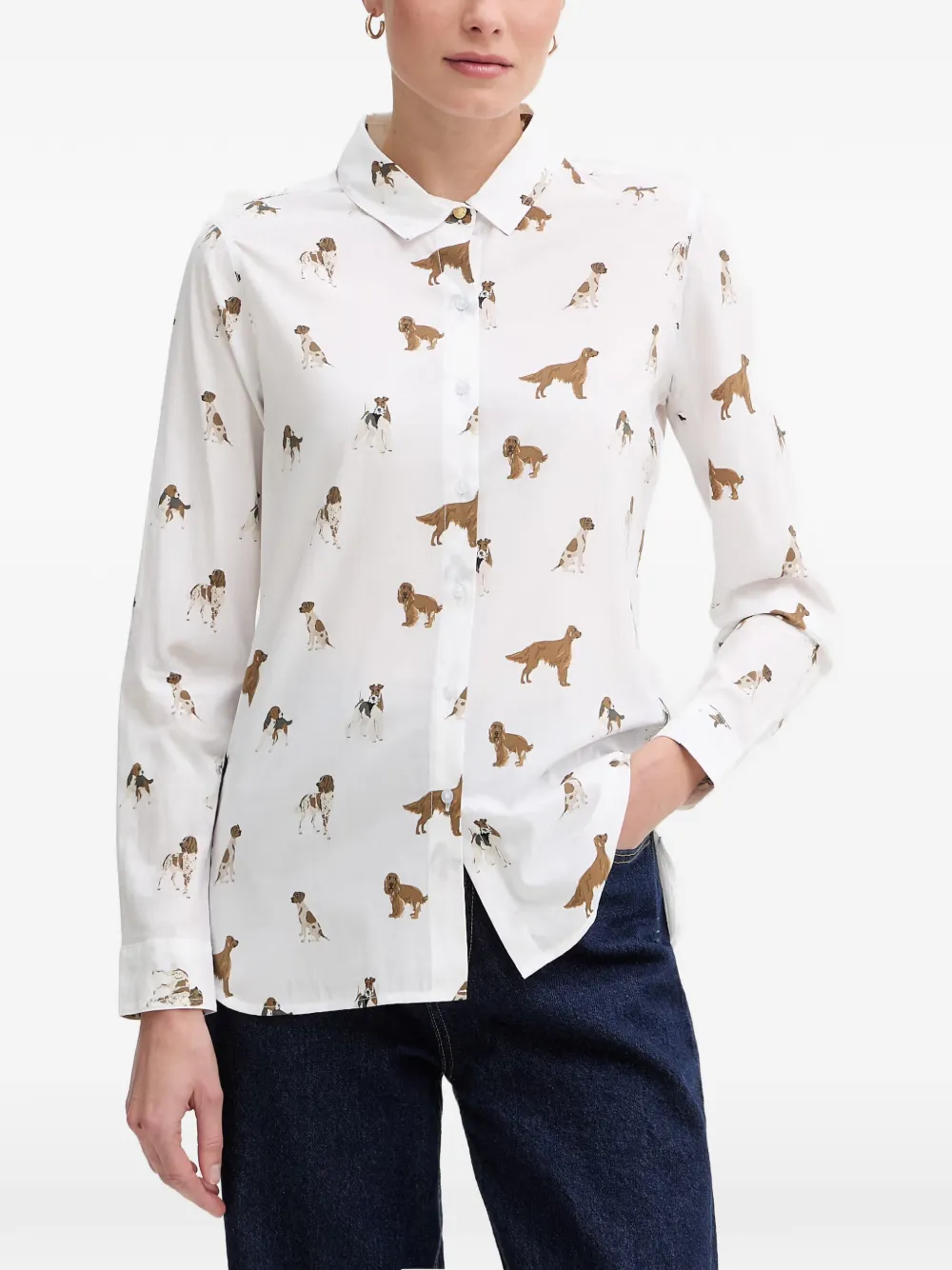Barbour Safari dog-print button-down shirt - Weiß