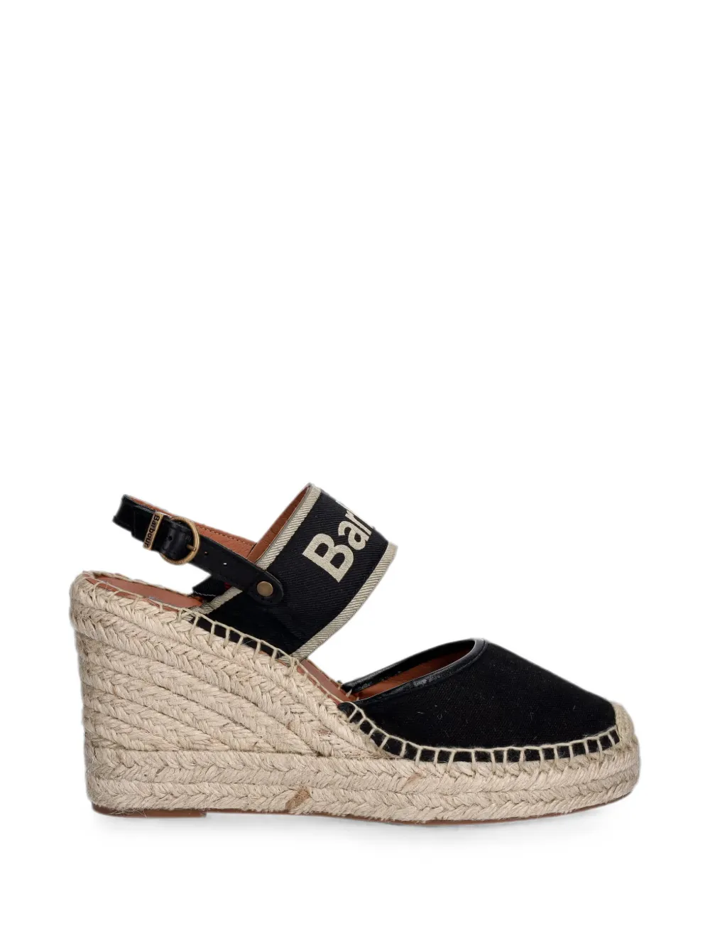 Barbour Lyndhurst Logo-print Heeled Espadrilles In Black