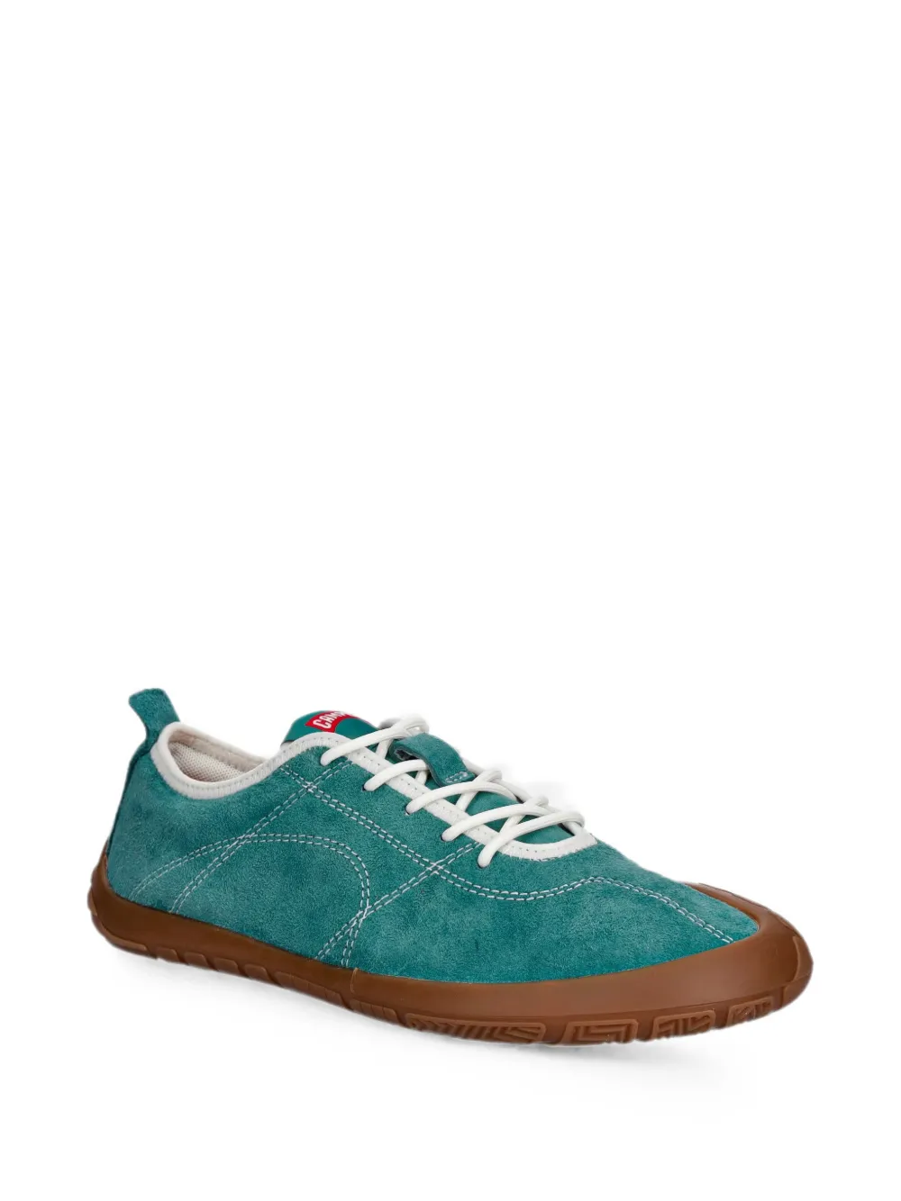 Camper suede contrast-stitched sneakers Groen