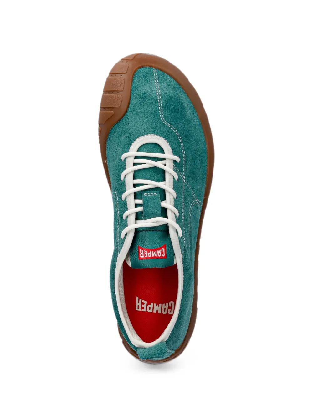 Camper suede contrast-stitched sneakers Groen
