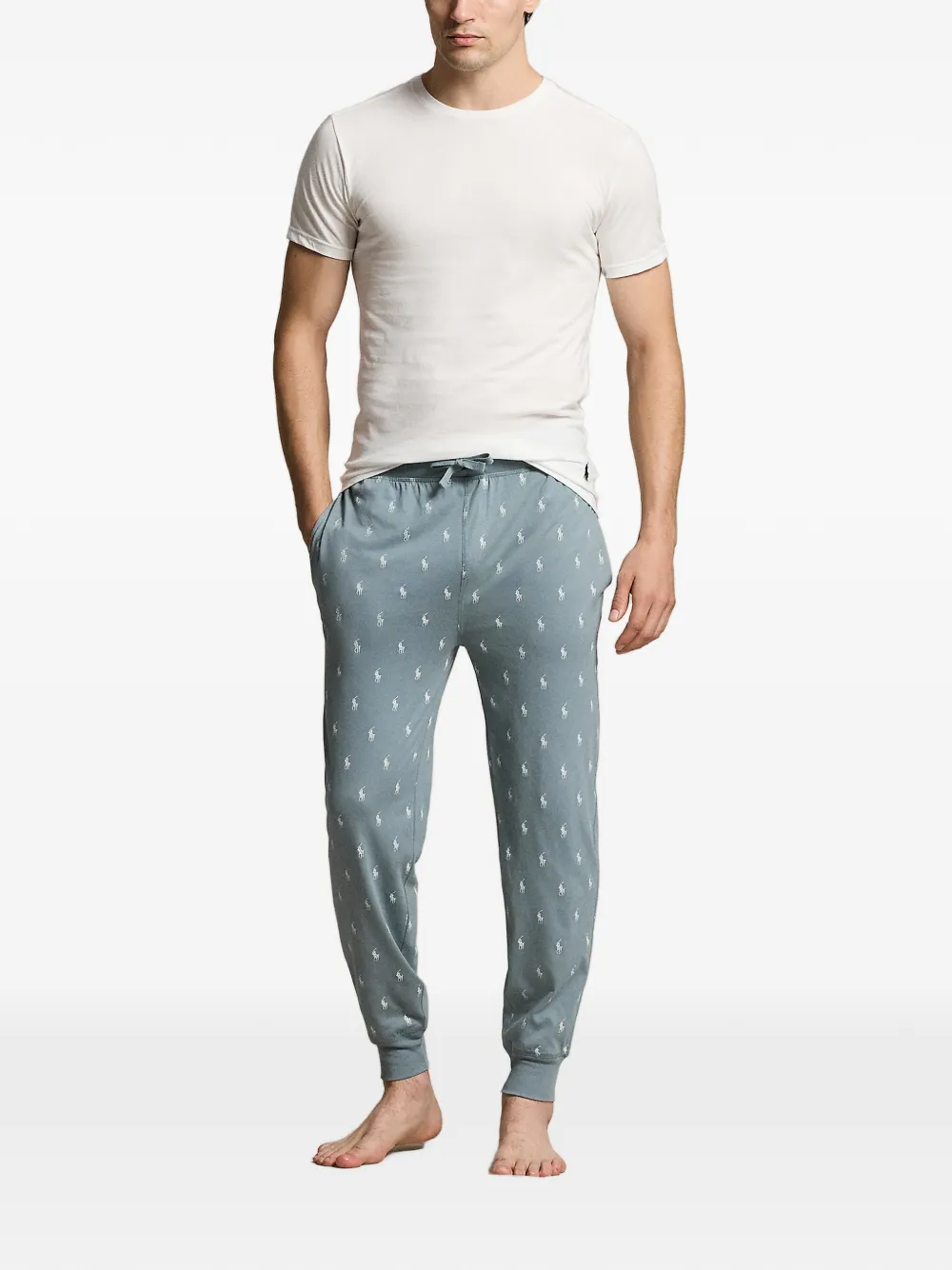 Polo Ralph Lauren Pony katoenen-jersey pyjamabroek Blauw