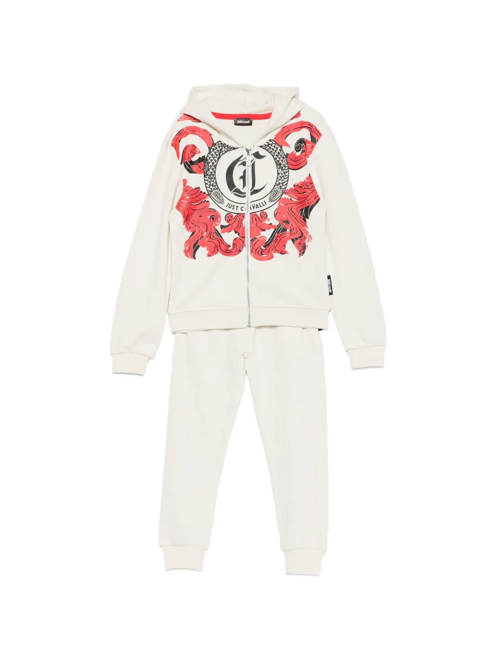 Roberto Cavalli Junior logo-print tracksuit set - Toni neutri