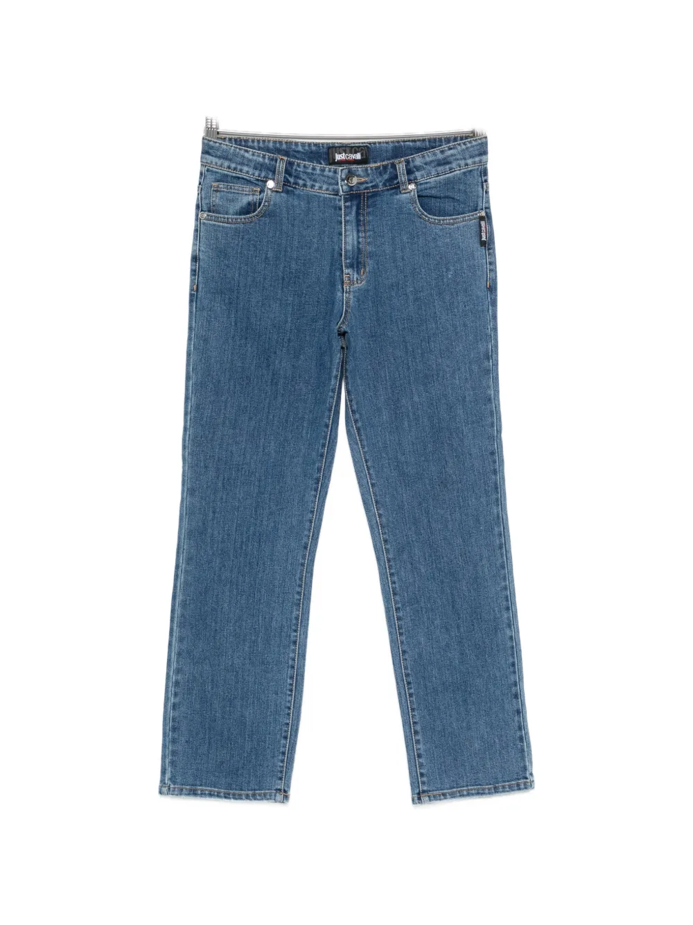 Roberto Cavalli Junior logo-patch jeans - Blu