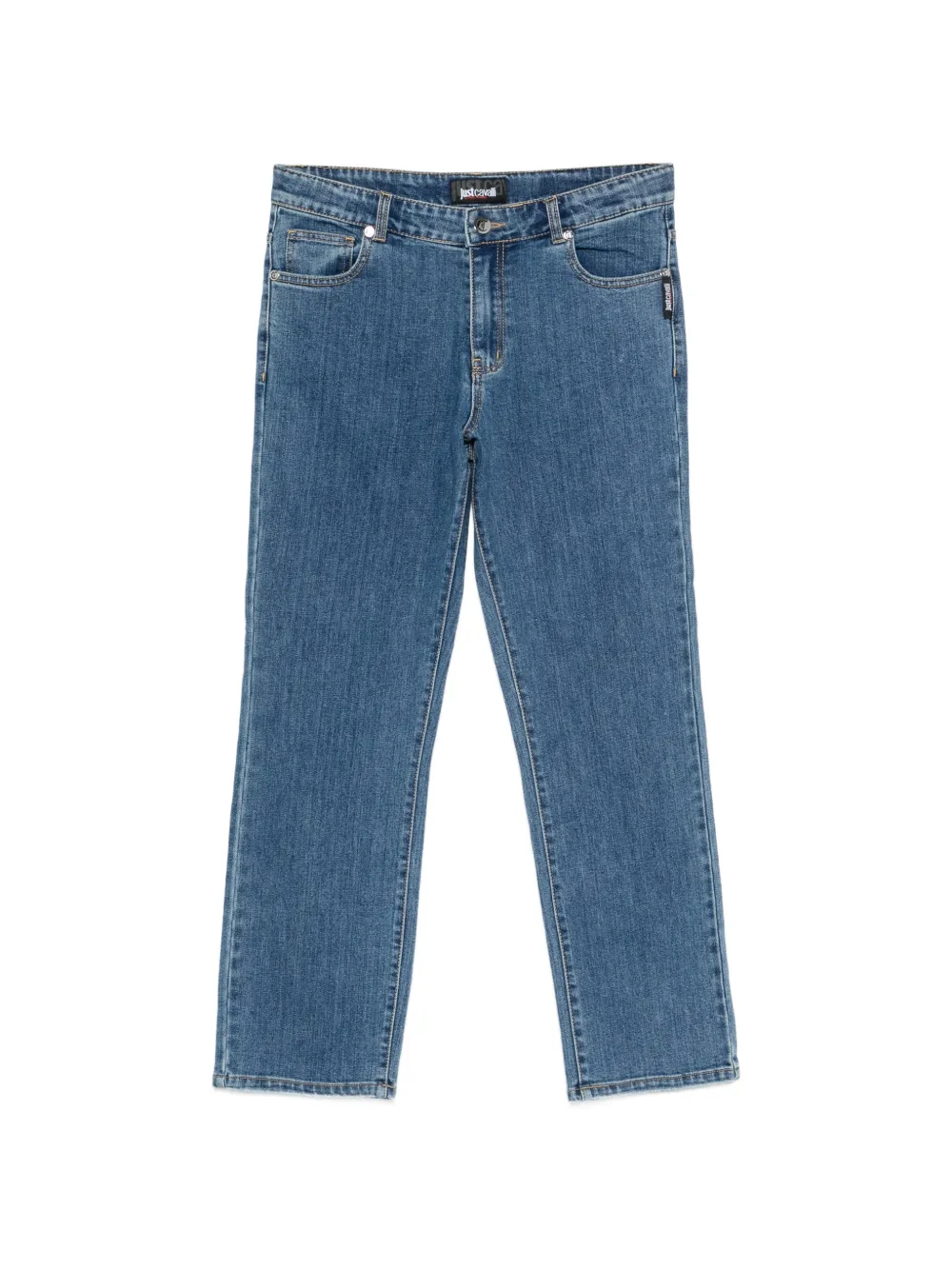 Roberto Cavalli Junior logo-patch jeans - Blu