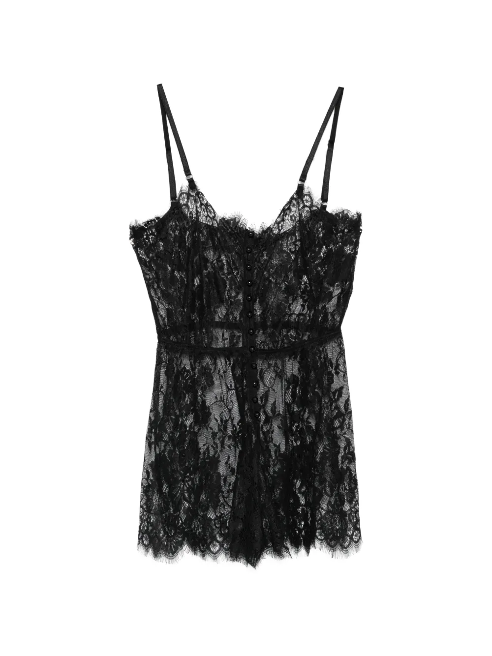 Alchemy x Lia Aram lace button-front playsuit - Nero