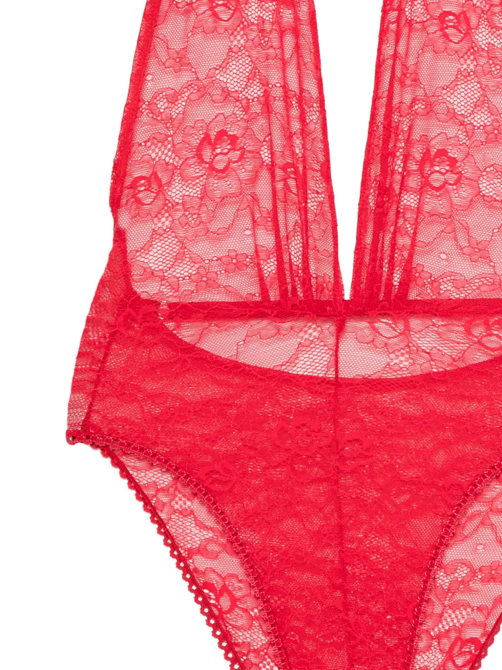 Alchemy Body met halternek en kant Rood
