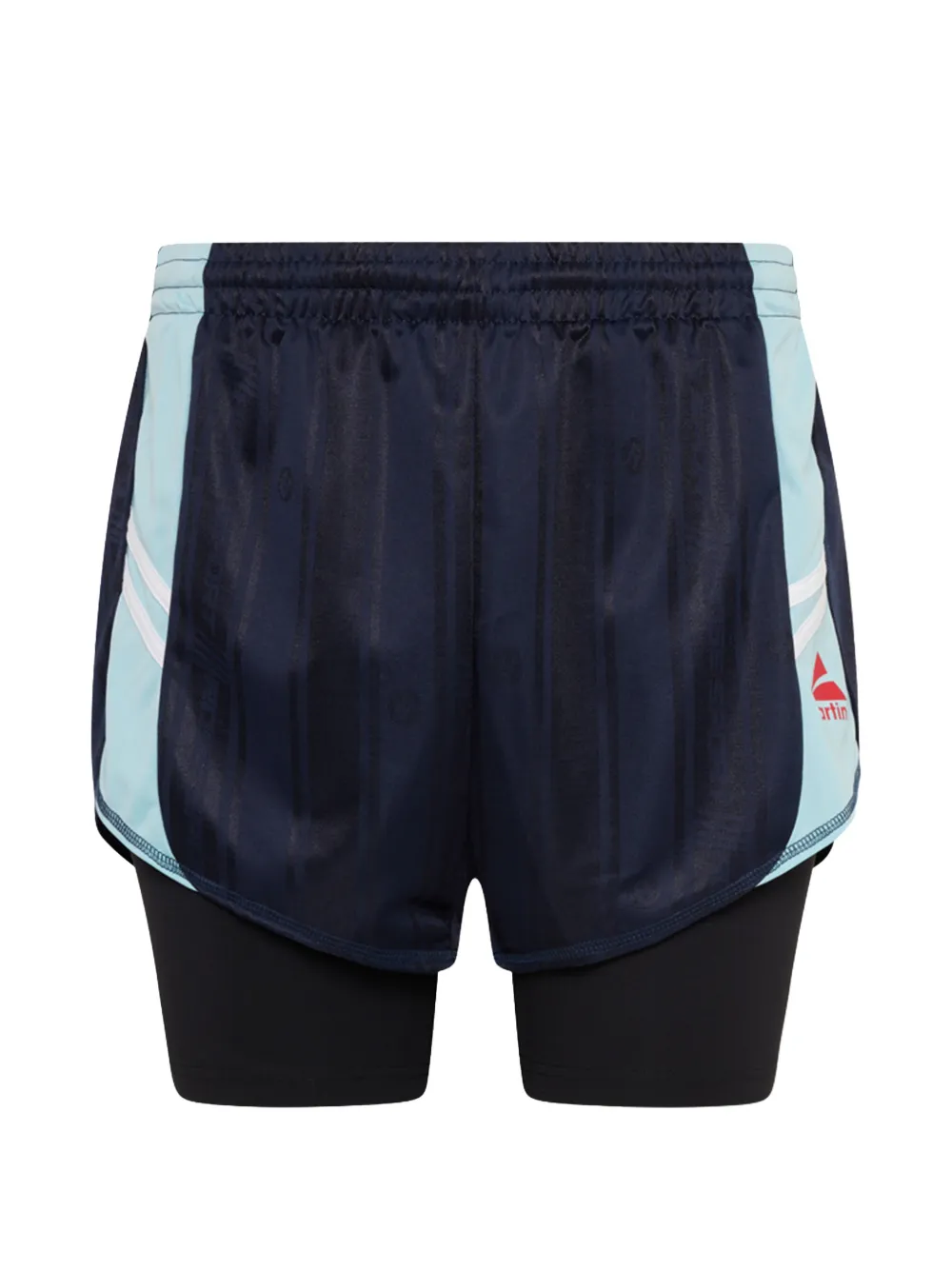 Martine Rose striped-detail layered shorts - Blu