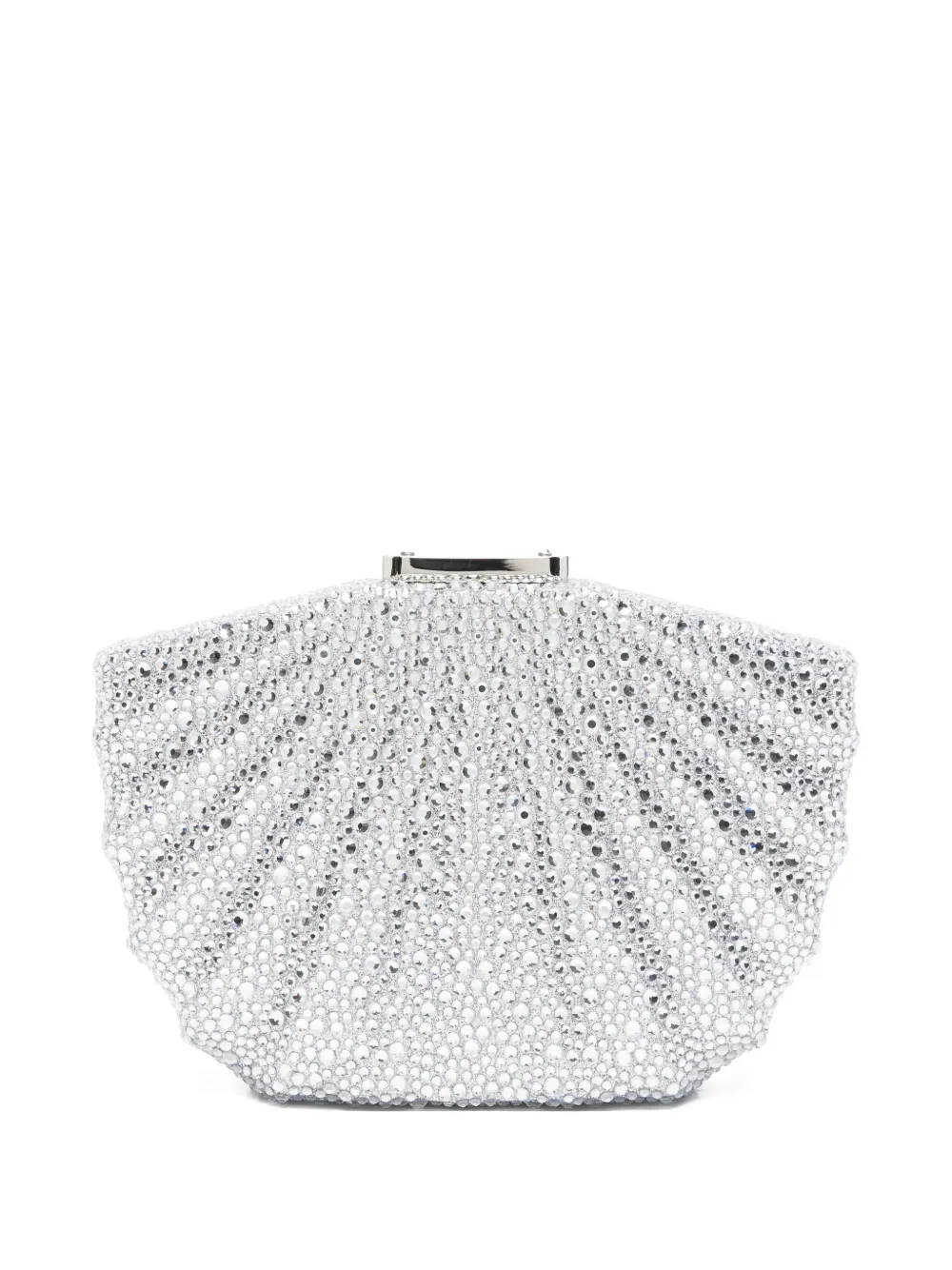 TWENTY FOURHAITCH Bonita crystal-embellished shell-shaped clutch bag - Argento