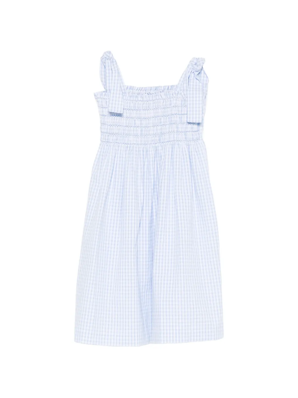 Siola Kids' Gingham-check Smocked Dress In Blue