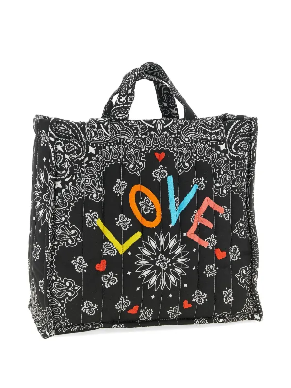 Call It By Your Name Quilted Bandana Tote Bag | Black | FARFETCH CA