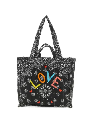 Call It By Your Name Quilted Bandana Tote Bag | Black | FARFETCH CA