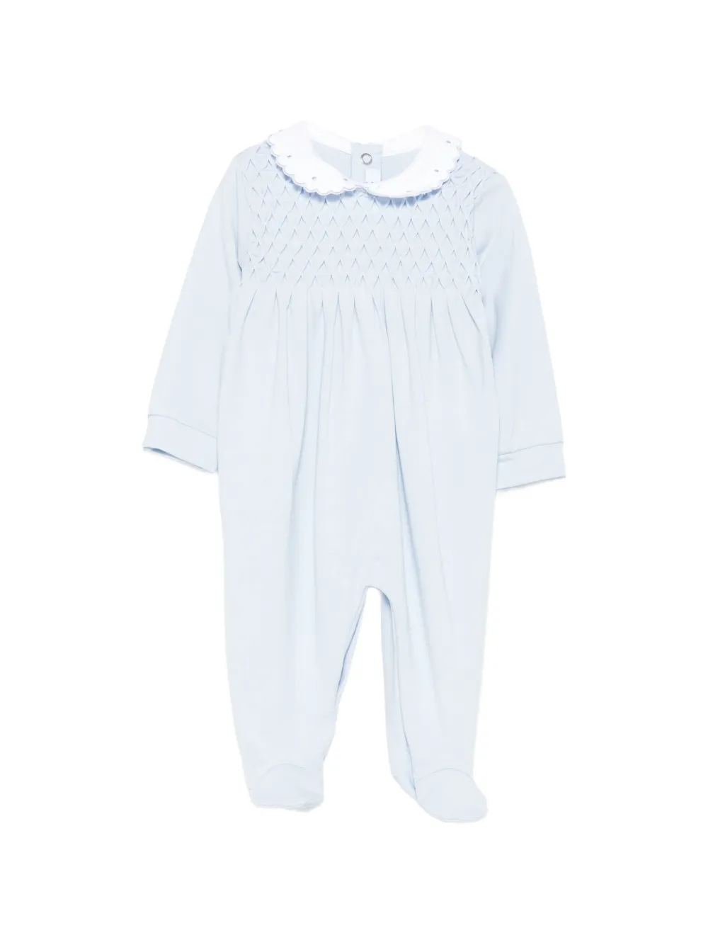 Siola smocked scalloped-collar pajamas - Blu