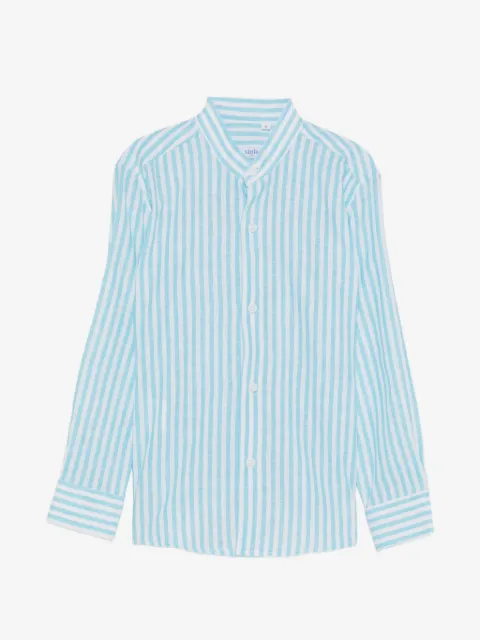 Siola camisa con cuello mao y motivo de rayas