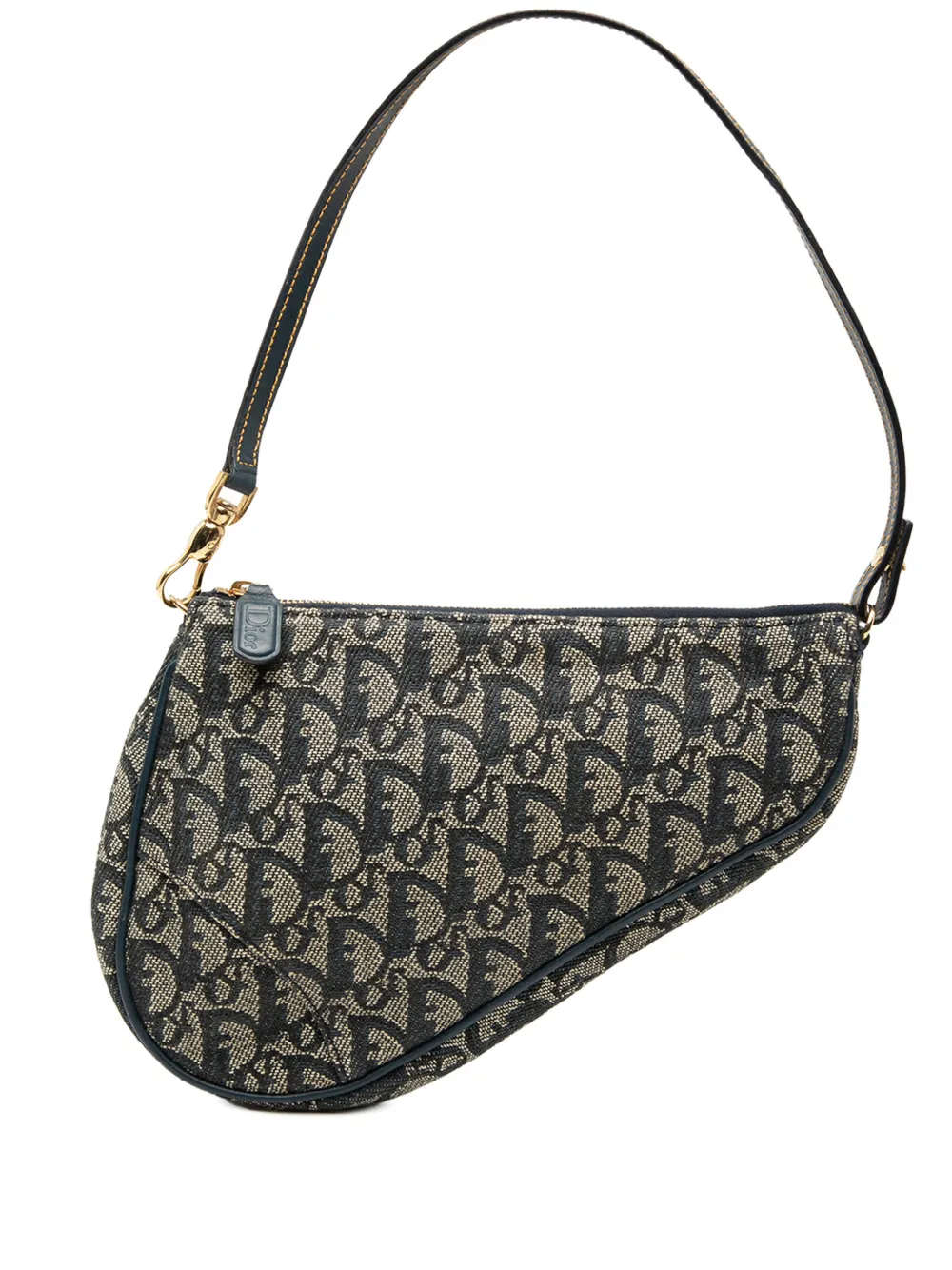 Christian Dior Pre-Owned 2001 Mini Diorissimo Canvas Saddle Pochette shoulder bag - Blue