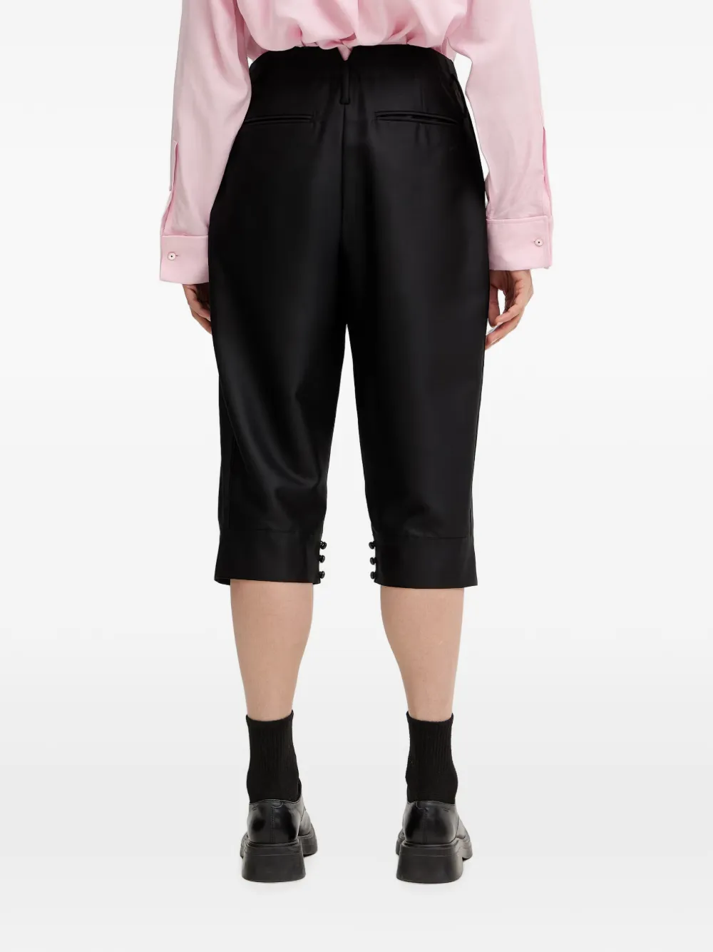 Kenzo Geplooide shorts met knoopmanchetten Zwart
