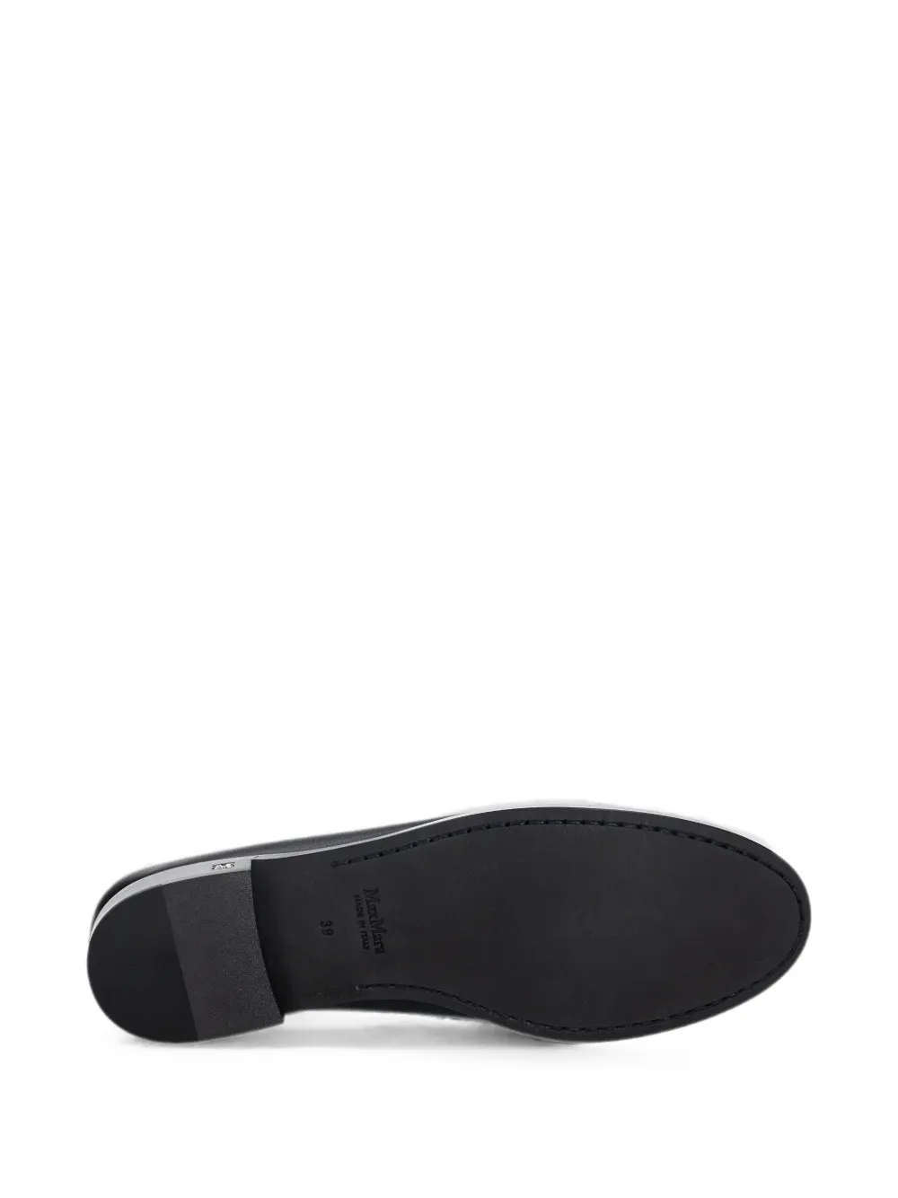 Max Mara Leren loafers met logoplakkaat Zwart